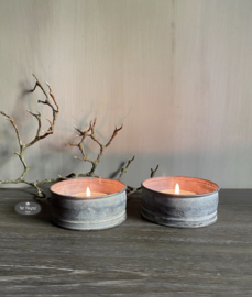 Zinken waxinelicht houder