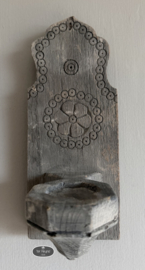 Oud houten wand kandelaar