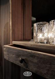 Oud houten spiegel met lade