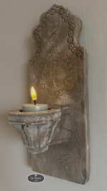 Oud houten wand kandelaar