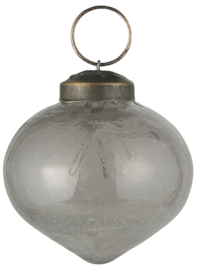 Christmas ornament bubbled glass Grey Ø5,2 cm