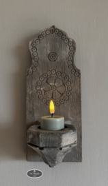 Oud houten wand kandelaar
