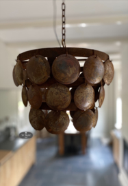 Metalen schijfjeslamp roest 35 cm