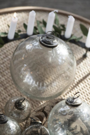 Christmas ornament pebbled glass Clear Ø9,5 cm