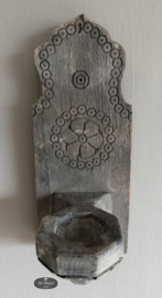 Oud houten wand kandelaar