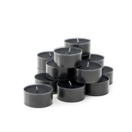 Waxinelichtjes zwart 4 cm (60 stuks)