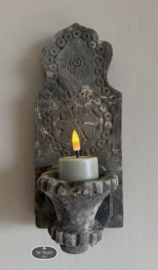 Oud houten wand kandelaar