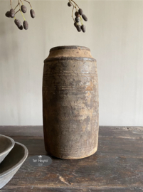 Oude houten pot kruik Aura Peeperkorn