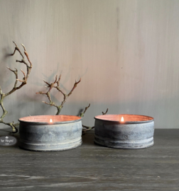 Zinken waxinelicht houder