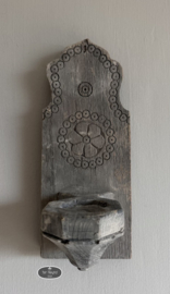 Oud houten wand kandelaar