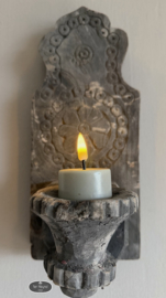Oud houten wand kandelaar