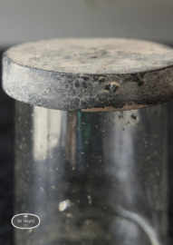 Glazen windlicht / pot met deksel, maat L