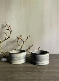 Zinken waxinelicht houder