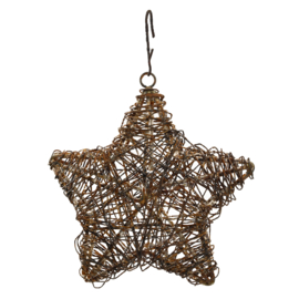 IJzeren kerst ster ornament hanger M