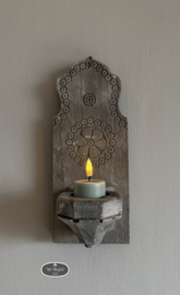 Oud houten wand kandelaar