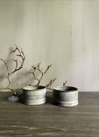 Zinken waxinelicht houder