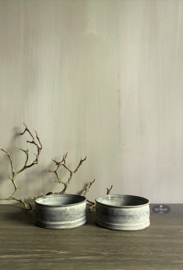 Zinken waxinelicht houder