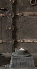 Houten waxine kandelaar