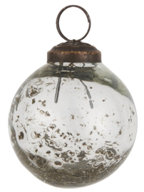 Christmas ornament pebbled glass Clear Ø5,8 cm