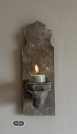 Oud houten wand kandelaar