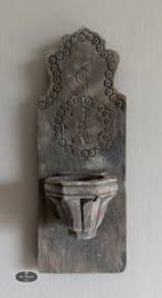 Oud houten wand kandelaar