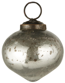 Christmas ornament bubbled glass Silver Ø5,2 cm