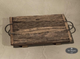 Oud houten railway dienblad S