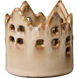 Stenen waxinelicht huisje