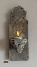 Oud houten wand kandelaar