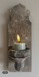 Oud houten wand kandelaar