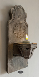 Oud houten wand kandelaar