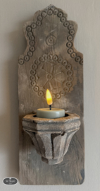 Oud houten wand kandelaar