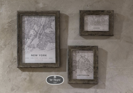 Set van 3 houten fotolijsten sierrand