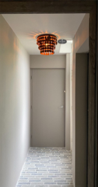 Metalen schijfjeslamp plafonnière roest, kleine schijfjes