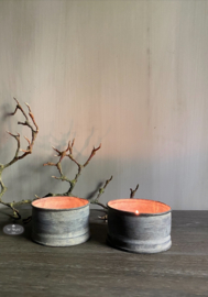 Zinken waxinelicht houder