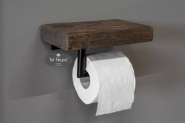 Oud houten toiletrol houder