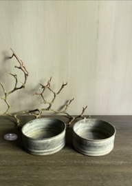 Zinken waxinelicht houder