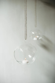 Glazen waxinelicht houder hanger Leeff S