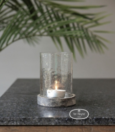 Glazen windlicht / pot met deksel, maat L