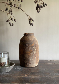 Oude houten pot kruik Aura Peeperkorn