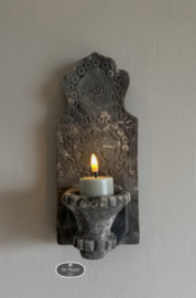 Oud houten wand kandelaar