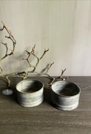 Zinken waxinelicht houder