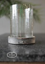 Glazen windlicht / pot met deksel, maat L