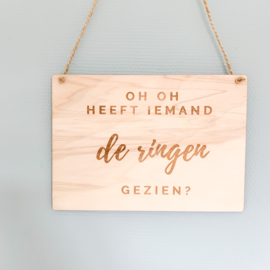 Houten bord bruidskinderen | Ringen