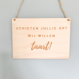 Houten bord bruidskinderen | Taart