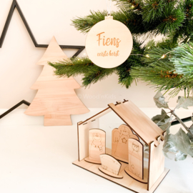 Houten kerstbal | 1e kerst