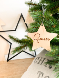 Houten kerstster | met naam