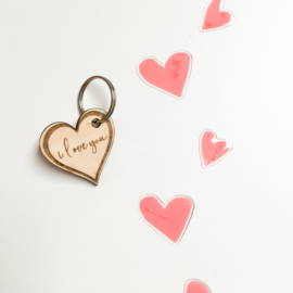 Houten sleutelhanger | Valentijn