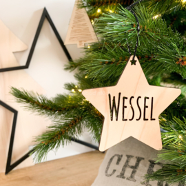 Houten kerstster | met naam