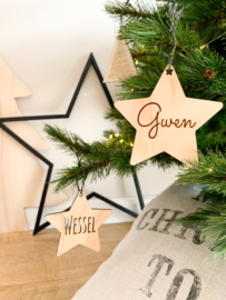 Houten kerstster | met naam